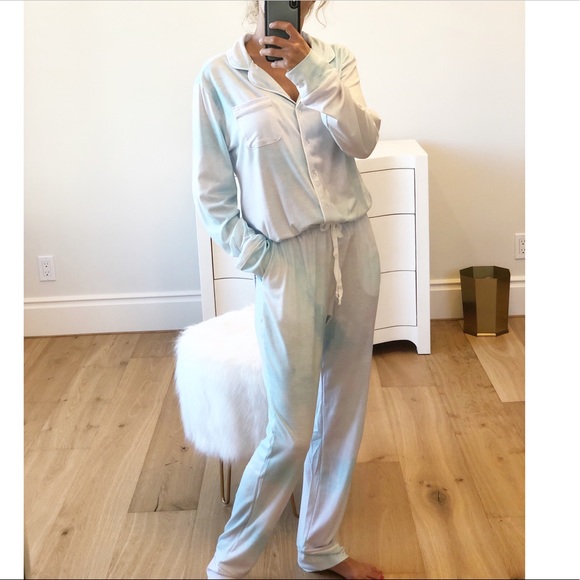 BELGIUM Tie Dye PJS Long Sleeve Button Top & Pants - Picture 6 of 10